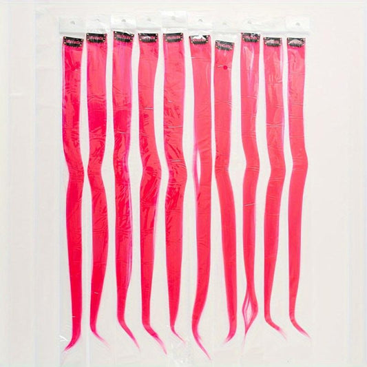 10 Pcs Multicolor Clip In Hair Extensions for Halloween Party