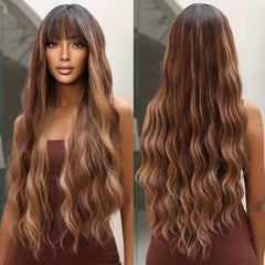 71 12 Cm Butterfly Haircut Wavy Curly Hair Wigs Bangs Women