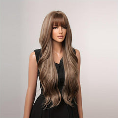 71 12 Cm Butterfly Haircut Wavy Curly Hair Wigs Bangs Women