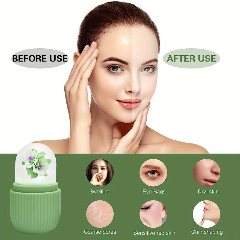 Ice Face Roller and Silicone Cube Set for Facial Massage