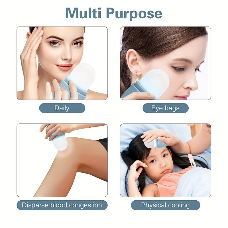 Ice Face Roller and Silicone Cube Set for Facial Massage