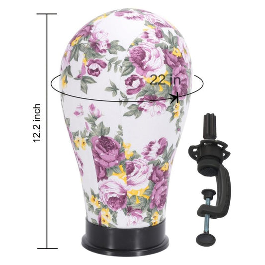 22 Inch Canvas Mannequin Head with Wig Stand Kit
