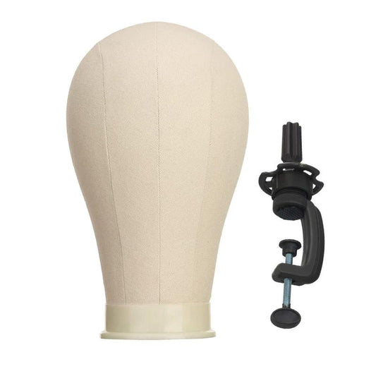 22 Inch Canvas Mannequin Head with Wig Stand Kit