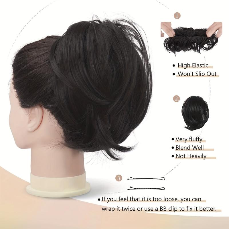 Messy Bun Hair Piece Claw Clip Synthetic Updo Hair Bun Clip Ponytail