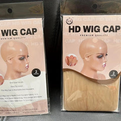 2pcs Ultra Thin HD Wig Cap Stretchy Nylon Mesh Stocking Cap