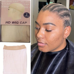 2pcs Ultra Thin HD Wig Cap Stretchy Nylon Mesh Stocking Cap
