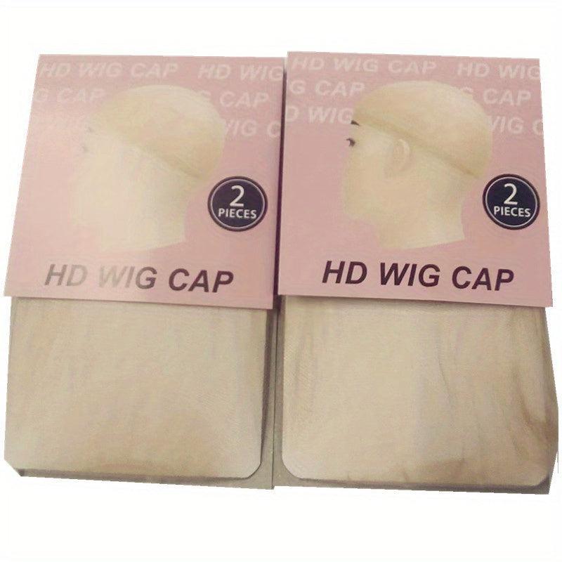2pcs Ultra Thin HD Wig Cap Stretchy Nylon Mesh Stocking Cap