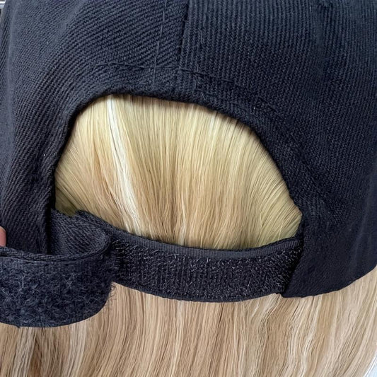 Baseball Cap With Wigs 19 Short Straight Bob Wigs Adjustable Hat