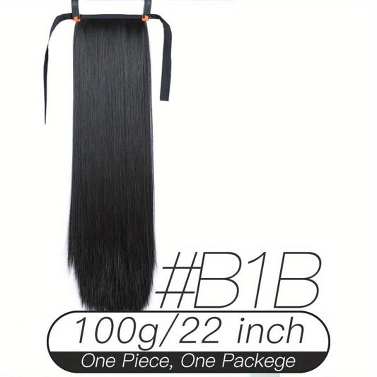 28 Cm Long Straight Hair Extensions Synthetic Heat Resistant Fiber Hair Pieces