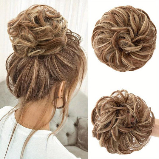 Tousled Updo Bun Scrunchies Messy Hair Extensions For Women Girls