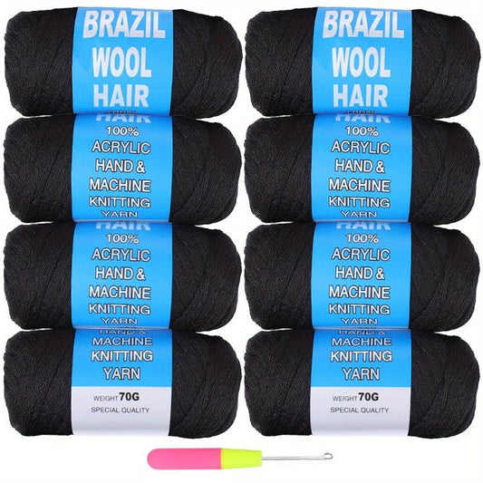 Natural Brazilian Wool Hair for Braids 70G Roll