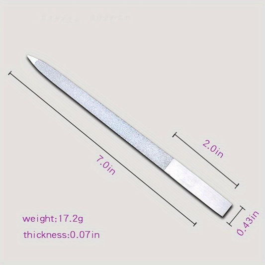 Professional Steel Nail File Buffer Metal Double Nail Arts Pedicure Grinding