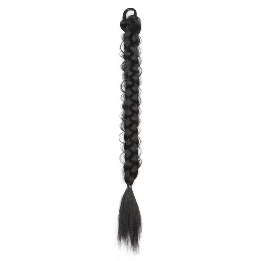 Long Braided Ponytail Hair Extensions Brown Pony Tail