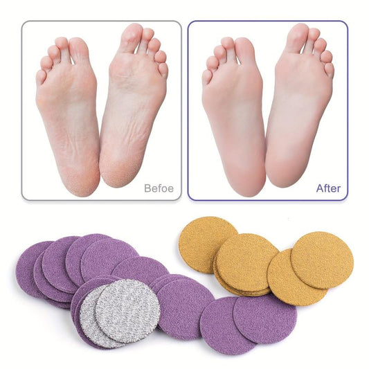 60pcs 25mm Foot Dead Skin Sandpaper Callus Remover Tool Pedicure Replaceable