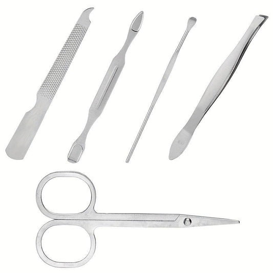 7Pcs Slippers Nail Art Set Nail Care Tools Mini Cutter File Scissor Tweezers