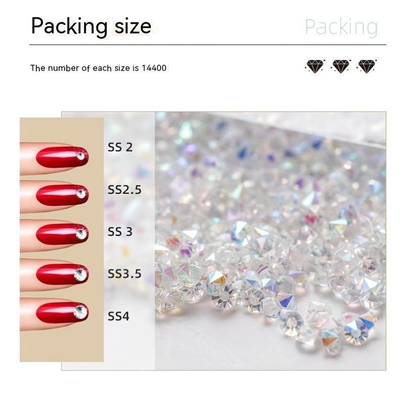 Glass Crystal Flat Back Nail Rhinestones 1440pcs