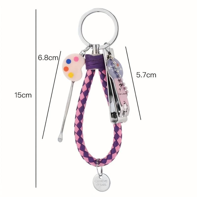 Stainless Steel Nail Clipper Keychain Set with Ear Pick