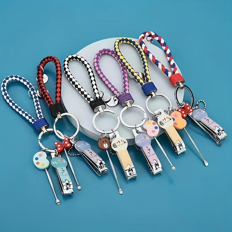 Stainless Steel Nail Clipper Keychain Set with Ear Pick