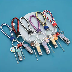 Stainless Steel Nail Clipper Keychain Set with Ear Pick