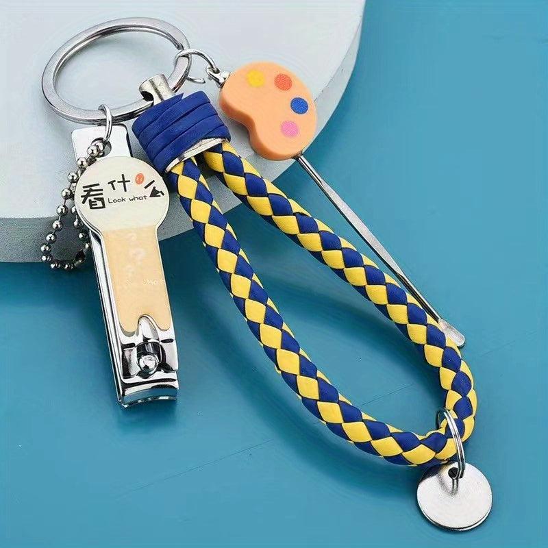 Stainless Steel Nail Clipper Keychain Set with Ear Pick