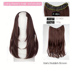 55-88 cm V-Shaped Long Straight Hair Extensions for Women Girls