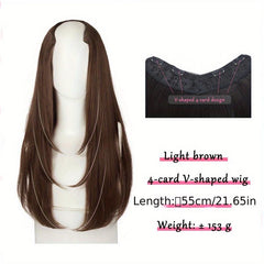 55-88 cm V-Shaped Long Straight Hair Extensions for Women Girls