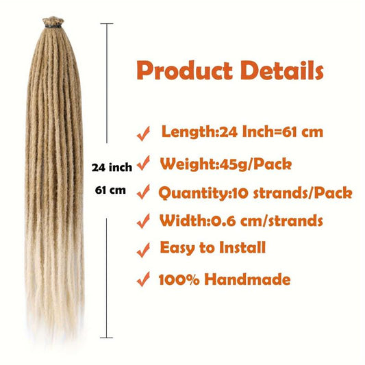 24 Inch Blonde Ombre Synthetic Dreadlock Extensions
