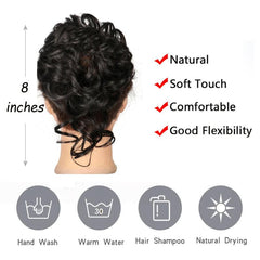 Synthetic Curly Wavy Messy Bun Hair Piece Scrunchies Updo Extensions