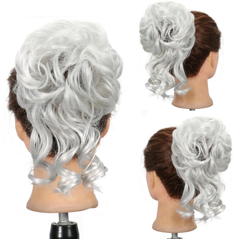 Synthetic Curly Wavy Messy Bun Hair Piece Scrunchies Updo Extensions
