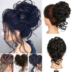 Synthetic Curly Wavy Messy Bun Hair Piece Scrunchies Updo Extensions