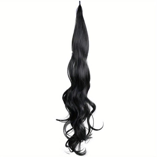 66cm Flexible Steel Wire Wrap Around Ponytail Blonde Loose Wave Hairpiece