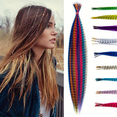 Colorful Feather Hair Extension 10 Pack Set High Temperature Fiber