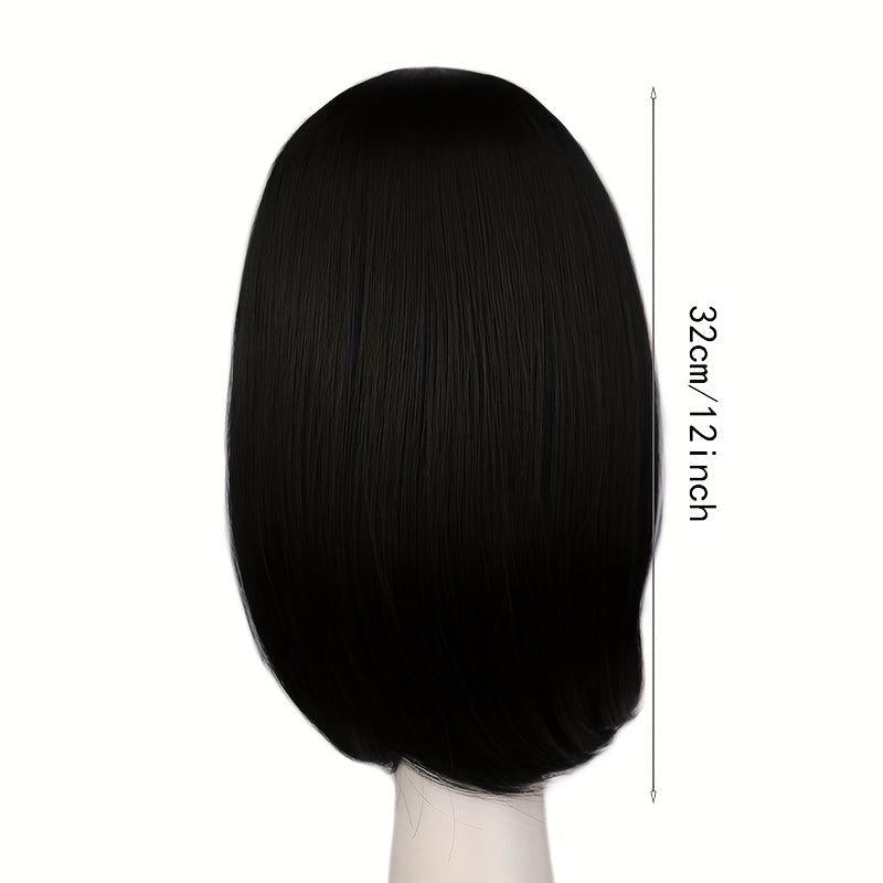Short Pink Bob Wig Synthetic With Bangs