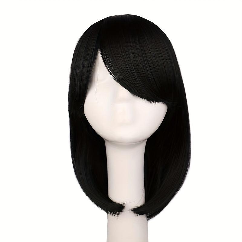 Short Pink Bob Wig Synthetic With Bangs