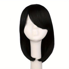 Short Pink Bob Wig Synthetic With Bangs