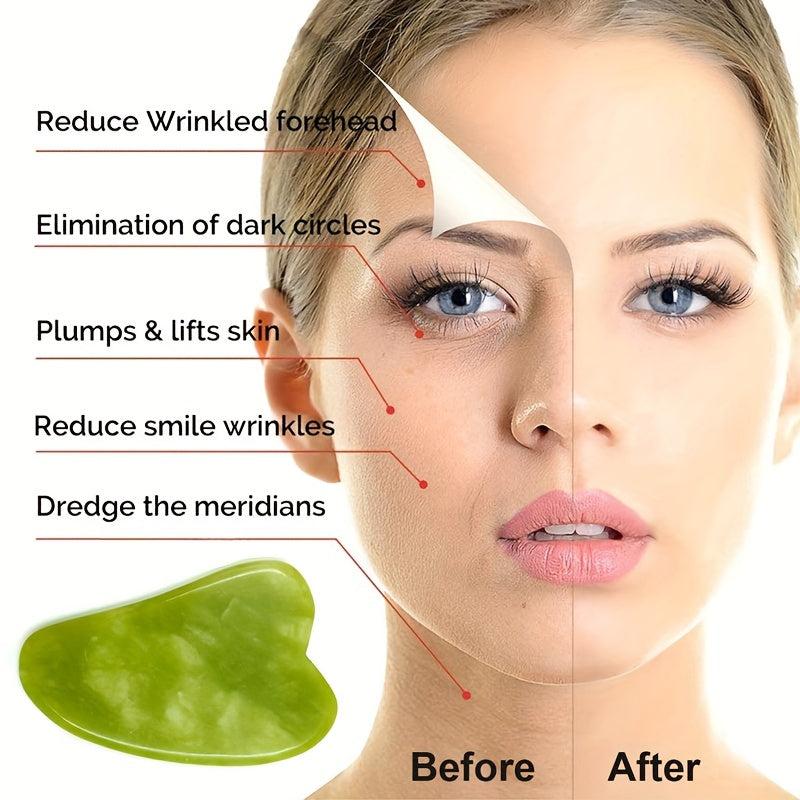 Jade Gua Sha Tool for Self Care - Facial and Body Massage
