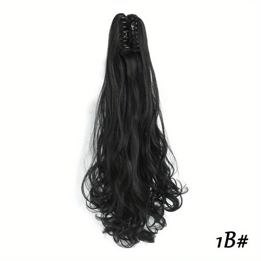 Synthetic Claw Clip Ponytail Hair Extension Wavy Hair Clip For Women