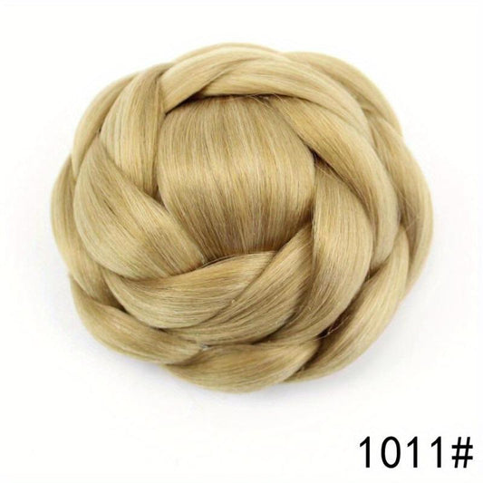 Braided Scrunchie Hair Bun Donut Updo Braided Hairpiece Clip In