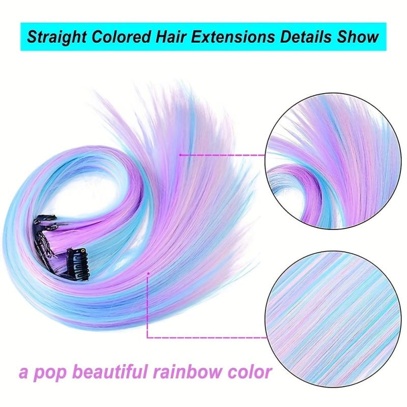 Colorful Straight Hair Extensions Clip In Colorful Hair Extensions