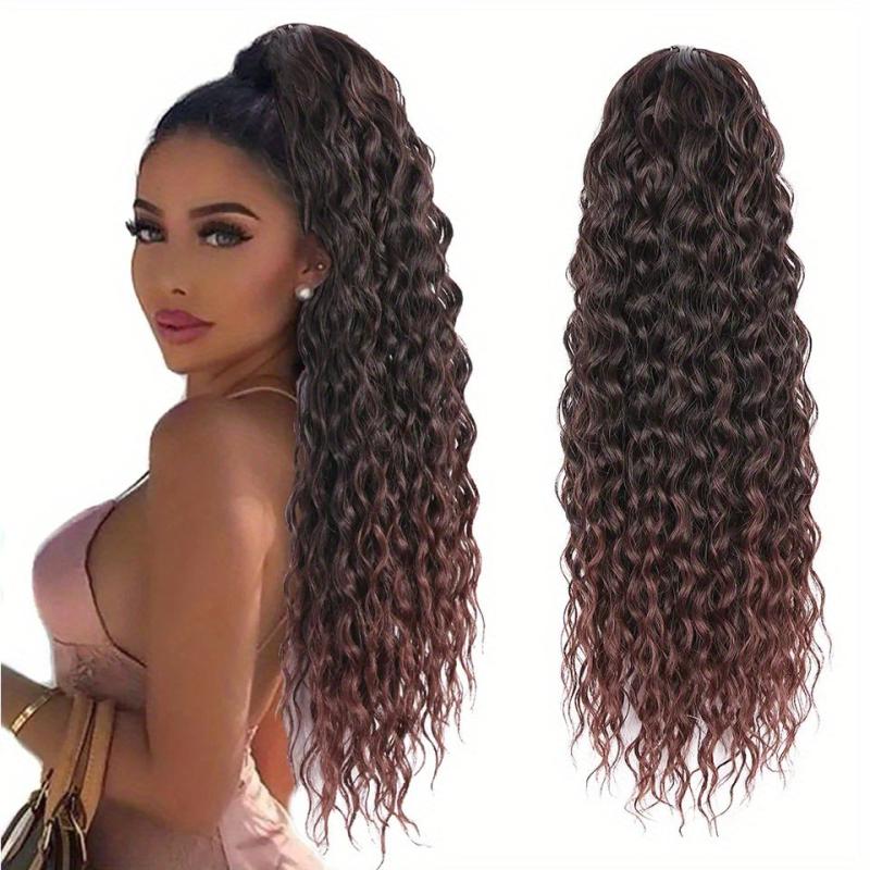 Curly Wave Ponytail Extension 60-96 cm Drawstring Natural Wave Shaped Wig