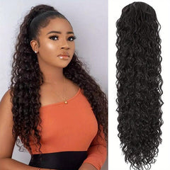 Curly Wave Ponytail Extension 60-96 cm Drawstring Natural Wave Shaped Wig
