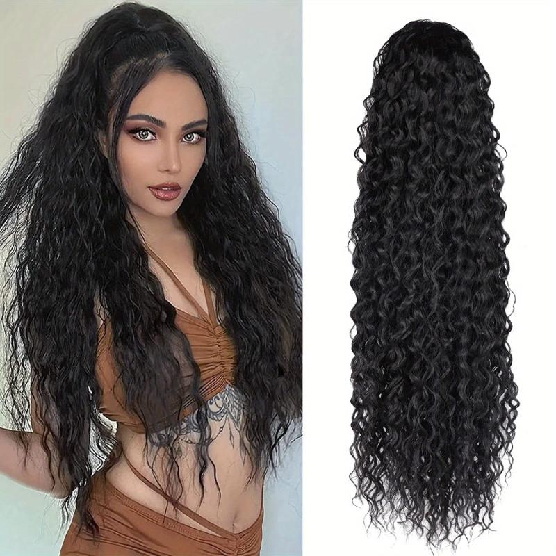 Curly Wave Ponytail Extension 60-96 cm Drawstring Natural Wave Shaped Wig