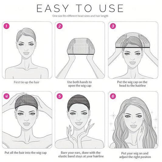 12pcs Nude Stretchy Nylon Wig Caps for Women
