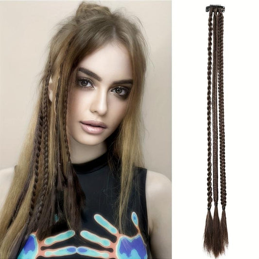 Small Box Braids Hair Pieces Synthetic Clip In Hair Extensions