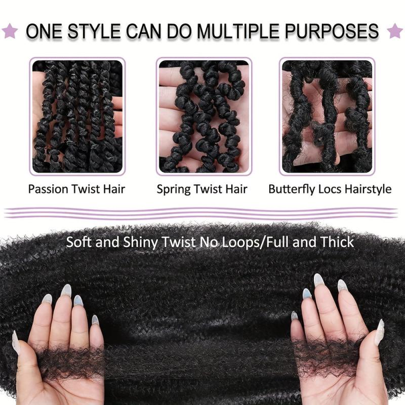 30 48 cm Stretchy Afro Bundles Pre Puffed Hair Extensions