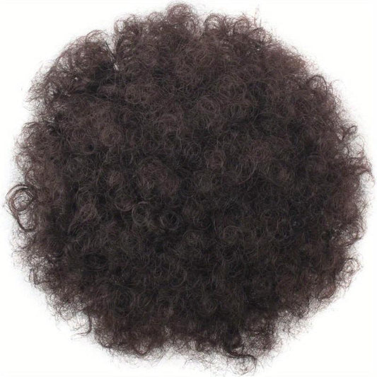 Short Afro Curly Ponytail Extensions Synthetic Clip In Hair Extensions