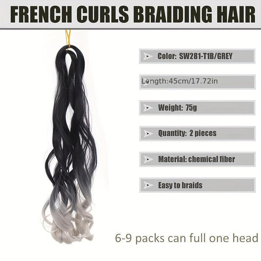 18inch French Crochet Hair Curly Braid Ponytail Loose Large Curly Ponytail