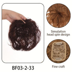 Fluffy Curly Hair Topper Synthetic Toupee Hairpiece Cover Increase Volume