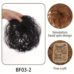 Fluffy Curly Hair Topper Synthetic Toupee Hairpiece Cover Increase Volume
