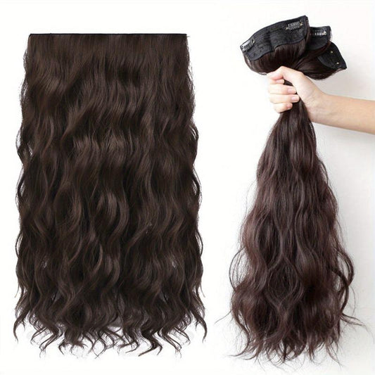 3pcs Set Curly Wavy Hair Extensions 55 88 Cm Long Brown Hair Extensions